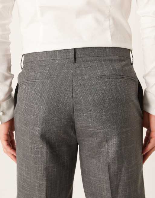 ASOS DESIGN - Grå elegante bukser med indsnævrede ben og crosshatch-tekstur, 5 af 5
