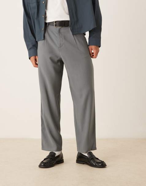 ASOS DESIGN - Grå elegante løstsiddende bukser i skater-pasform - view 1