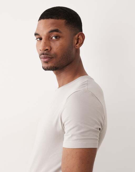 ASOS DESIGN – Grå, enkel t-shirt i muscle fit, 3 av 5