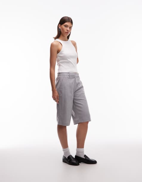 ASOS DESIGN – Grå, figursydda culotte-byxor med stilren design - view 1