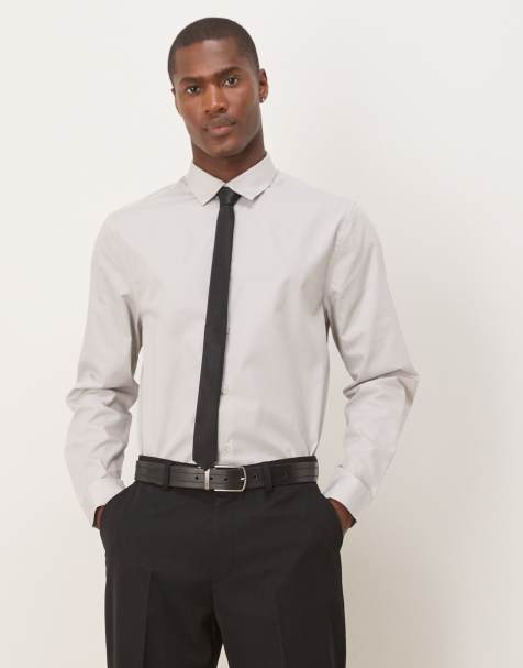 ASOS DESIGN – Grå, formell, lättstruken skjorta i regular fit - view 1