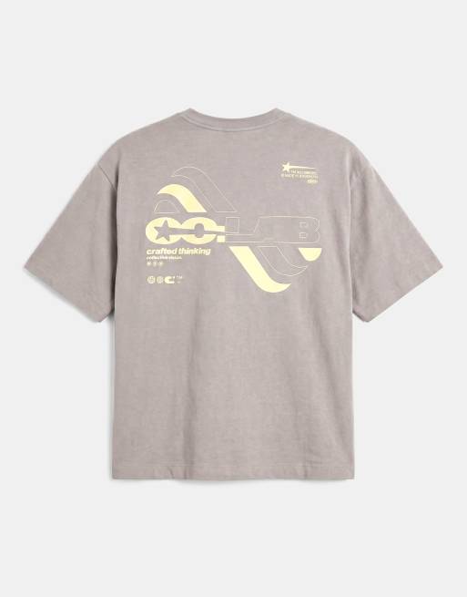 ASOS DESIGN - Grå forvasket og oversized T-shirt med grafisk street-print, 6 af 7