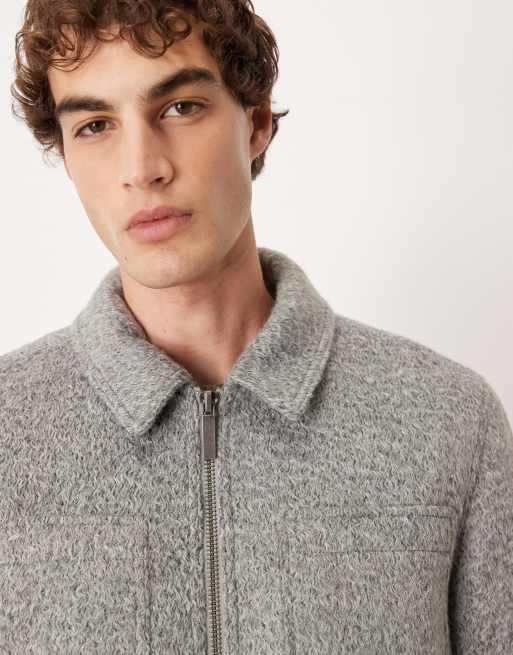 ASOS DESIGN – Grå harrington-jacka i yllelook, 5 av 5