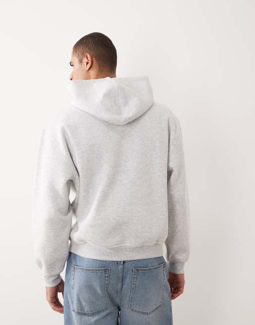 ASOS DESIGN – Grå huvtröja i oversize med boxig passform och broderi, 4 av 5