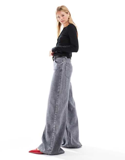 ASOS DESIGN - Grå jeans med høj talje og vide ben, 3 af 5