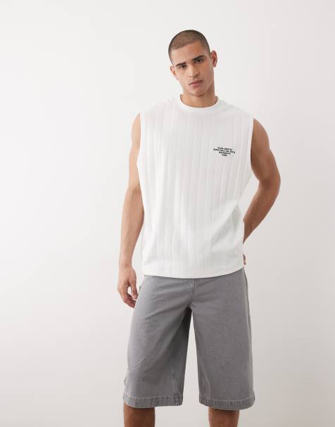 ASOS DESIGN – Grå jeansshorts i längre modell - view 1