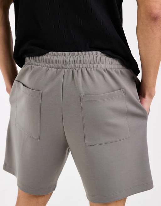 ASOS DESIGN – Grå jersey-shorts i oversize med stråveck, 4 av 5