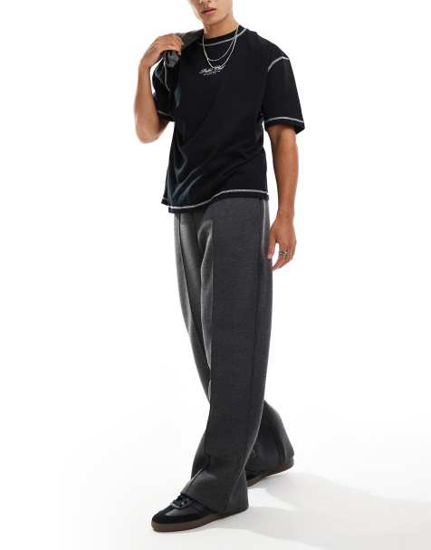 ASOS DESIGN - Grå joggingbukser med lige ben i scuba-stof - view 1