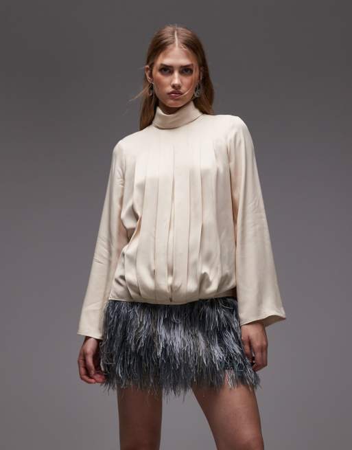 ASOS DESIGN – Grå, kort pelmetkjol med 3D-fransar, 4 av 5
