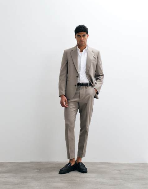 ASOS DESIGN – Grå kostym i slim fit med mikrotextur - view 1