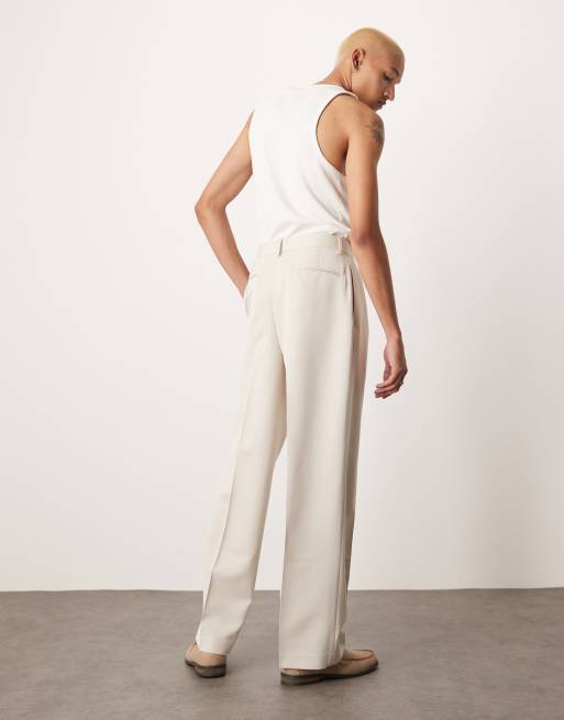 ASOS DESIGN – Grå kostymbyxor med vida ben, 4 av 5