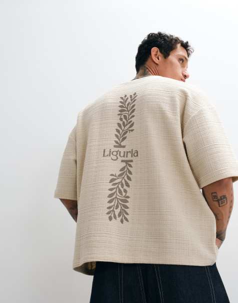 ASOS DESIGN – Grå, kraftig t-shirt med avslappnad, boxig passform, textur och broderi - view 1