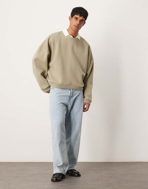 ASOS DESIGN – Grå, lätt sweatshirt i extra oversize - view 1