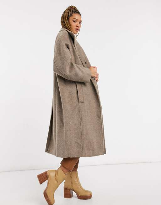 ASOS DESIGN – Grå maxikappa i oversize och longline