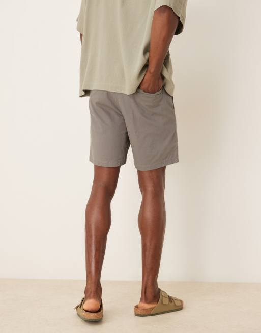 ASOS DESIGN – Grå, mellanlånga chino-shorts med smal passform och ledig passform, 2 av 5