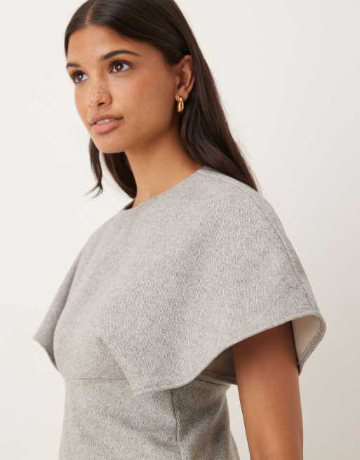 ASOS DESIGN - Grå minikjole med syning underbrystet og indsyninger i taljen, 3 af 4