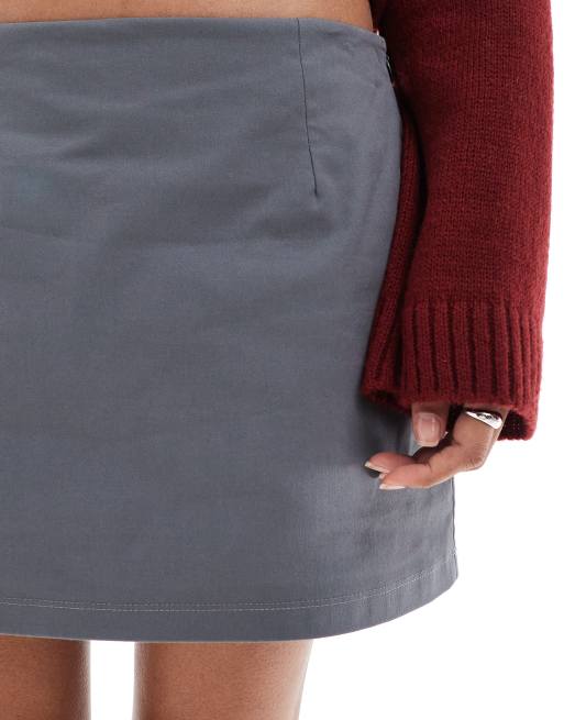 ASOS DESIGN – Grå miniskort i bengalin, 5 av 5