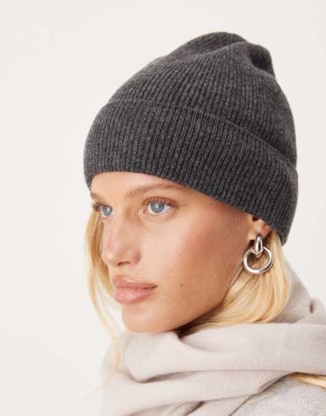 ASOS DESIGN – Grå mössa i finstickad ull - view 1