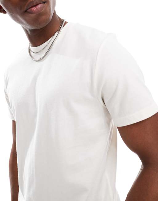 ASOS DESIGN – Grå och gräddvit, enkel t-shirt med rund halsringning, 2-pack     , 2 av 4