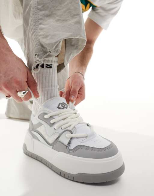 ASOS DESIGN – Grå och vita sneakers med kraftig sula, 5 av 5