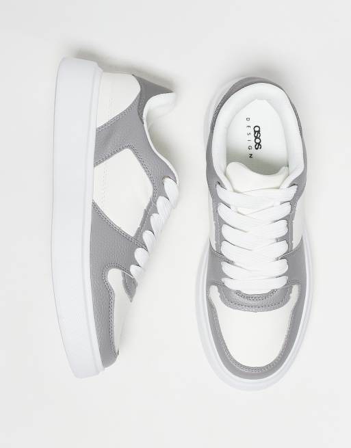 ASOS DESIGN – Grå och vita sneakers, 4 av 5