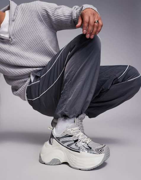 ASOS DESIGN - Grå og sølvfarvede chunky sneakers - view 1