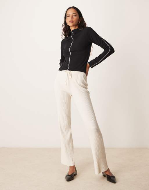 ASOS DESIGN - Grå overdel med høj hals, lange ærmer og kontrasterende syninger, 4 af 4