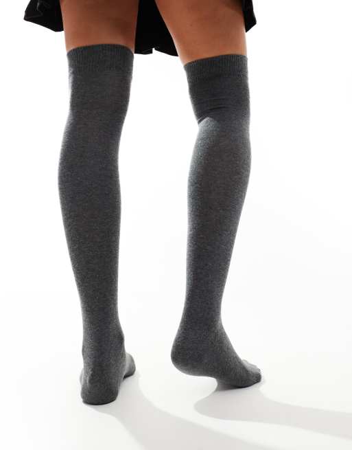 ASOS DESIGN - Grå overknee-strømper, 4 af 4
