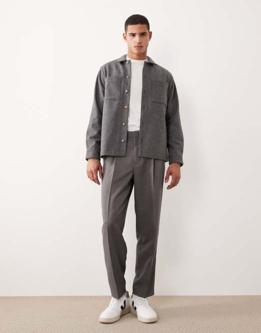 ASOS DESIGN – Grå overshirt i yllemix, 2 av 5
