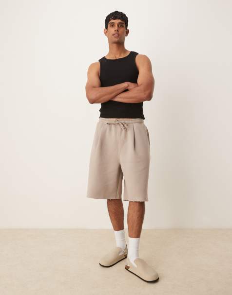 ASOS DESIGN - Grå oversized basketball-shorts med plisseringer - view 1