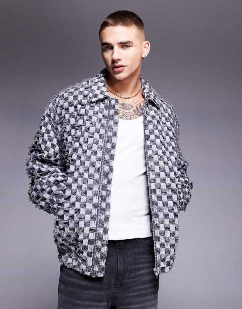 ASOS DESIGN - Grå oversized Harrington-jakke med teksturerede skaktern - view 1