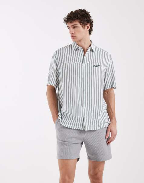 ASOS DESIGN - Grå oversized shorts i jersey med ribbet tekstur - view 1