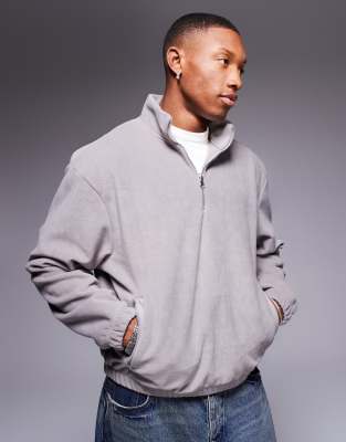 ASOS DESIGN - Grå oversized sweatshirt med firkantet pasform i fleecemateriale - view 1