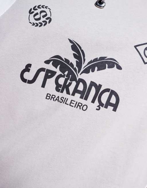 ASOS DESIGN - Grå oversized T-shirt med splejset design og grafisk sportsprint , 2 af 4