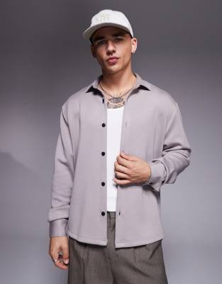 ASOS DESIGN - Grå overskjorte i jersey - view 1