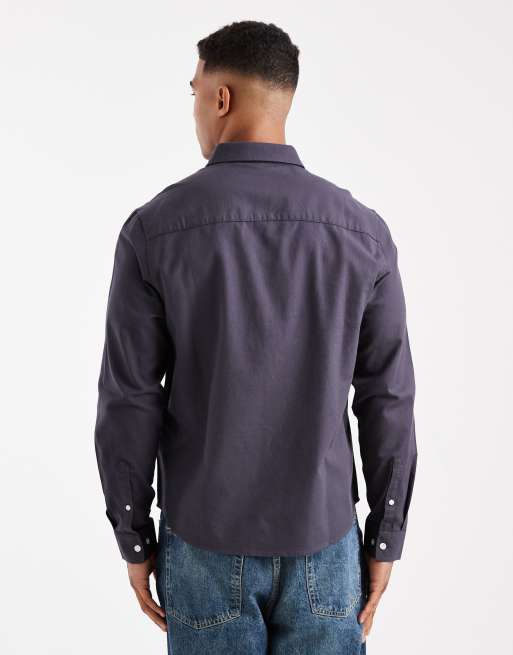 ASOS DESIGN – Grå oxfordskjorta i regular fit, 3 av 5