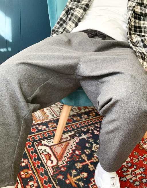 ASOS DESIGN - Grå, posede bukser