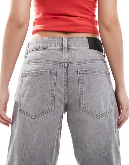 ASOS DESIGN - Grå posede jeans med vide ben , 4 af 5