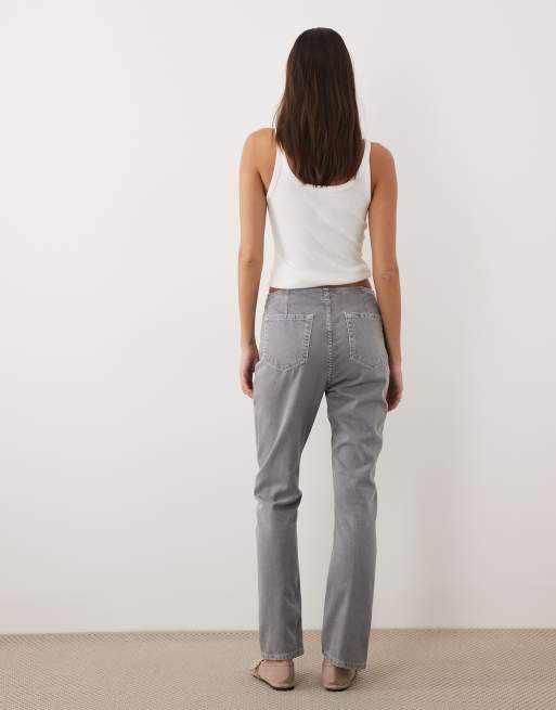 ASOS DESIGN – Grå raka jeans i 90-talsstil med snörning, del av set, 2 av 5