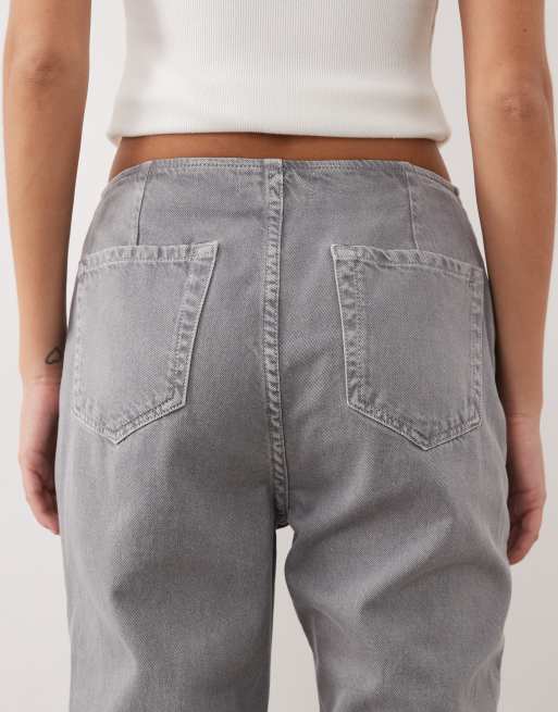 ASOS DESIGN – Grå raka jeans i 90-talsstil med snörning, del av set, 4 av 5