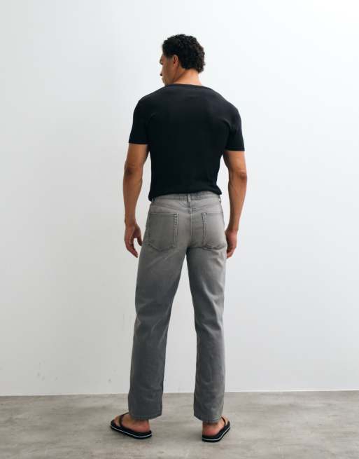 ASOS DESIGN – Grå, raka jeans, 2 av 5