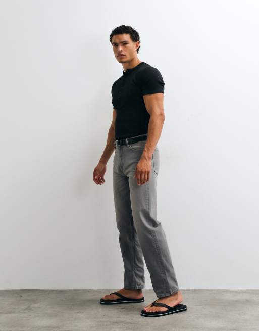 ASOS DESIGN – Grå, raka jeans, 3 av 5