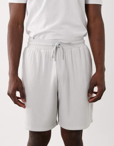 ASOS DESIGN – Grå, ribbade jersey-shorts i oversized fit - view 1