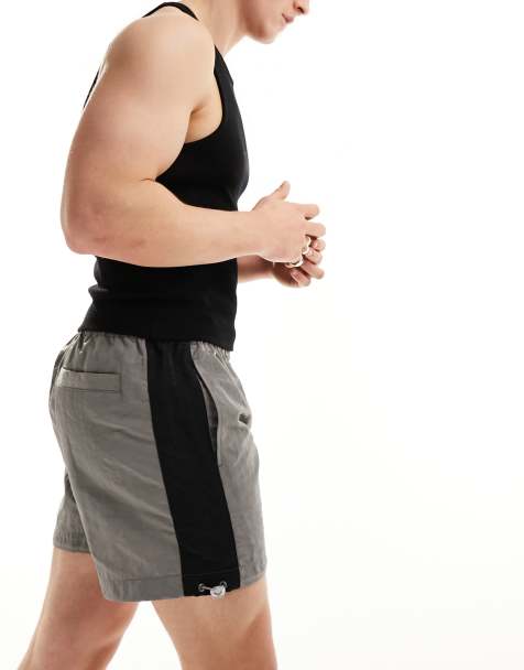 ASOS DESIGN – Grå shorts i nylon med sidopaneler - view 1
