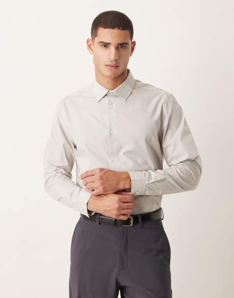 ASOS DESIGN - Grå skjorte i almindelig pasform - view 1