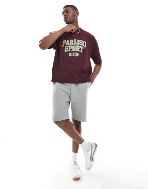ASOS DESIGN – Grå smala pikéshorts - view 1