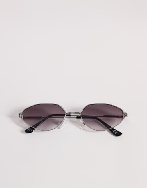 ASOS DESIGN – Grå solglasögon med metallbågar och tonade glas, 3 av 3