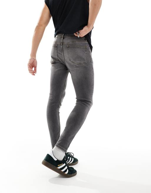 ASOS DESIGN Grå spray on-jeans med power-stretch ASOS