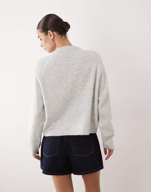ASOS DESIGN – Grå, stickad kofta med raglanärmar, 4 av 4