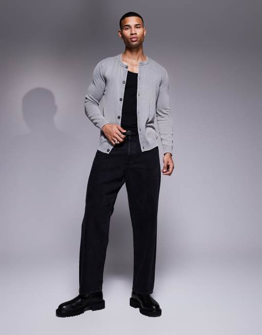 ASOS DESIGN – Grå, stickad kofta med rund halsringning , 2 av 4